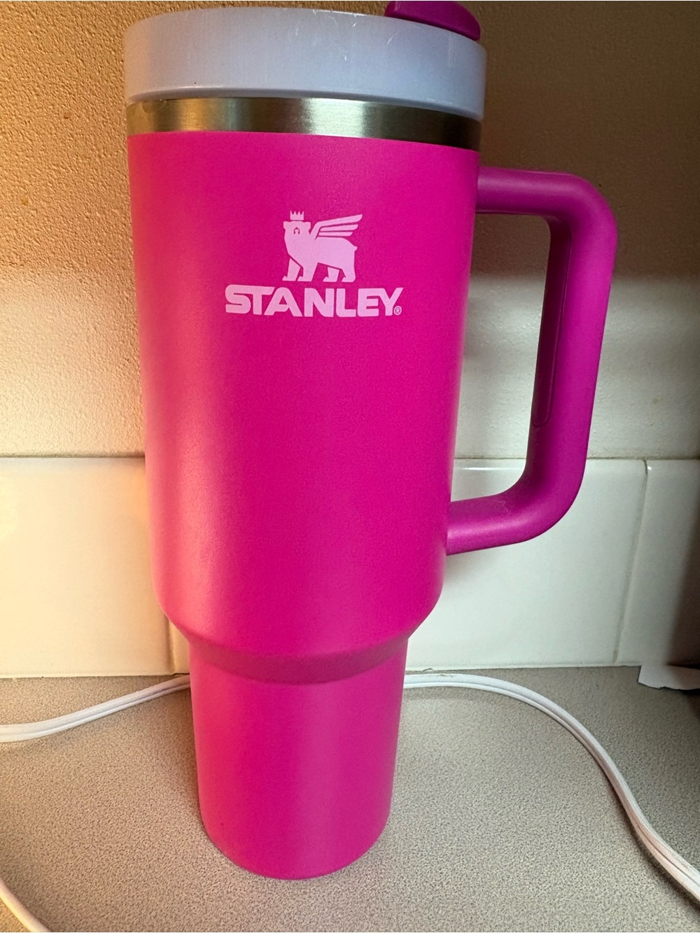 Pink Stanley 40 oz tumbler